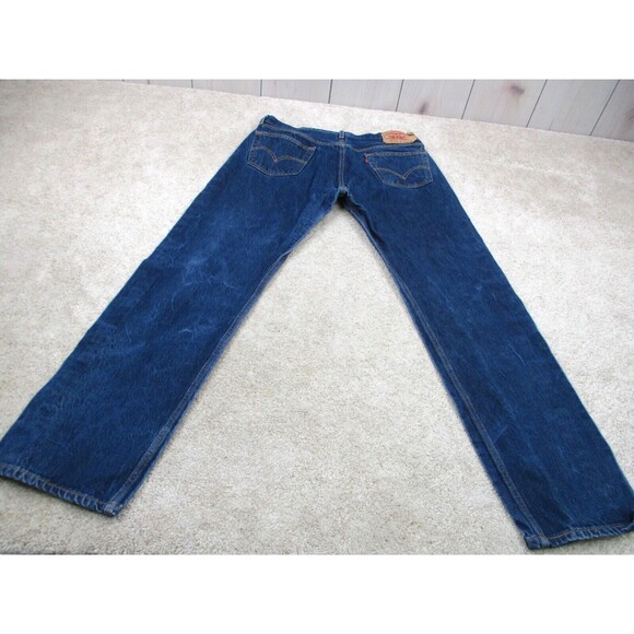 Levis 501xx Jeans Mens 36 Blue Denim Straight Leg Button Fly Cotton Casual 36x33 - Picture 2 of 16